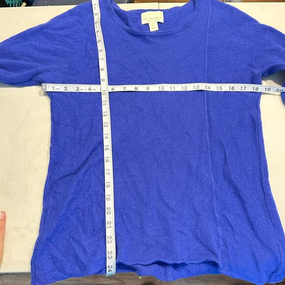 CYNTHIA ROWLEY 100% Cashmere Royal Blue Soft Cozy Classic Sweater fitted size L - Picture 8 of 8